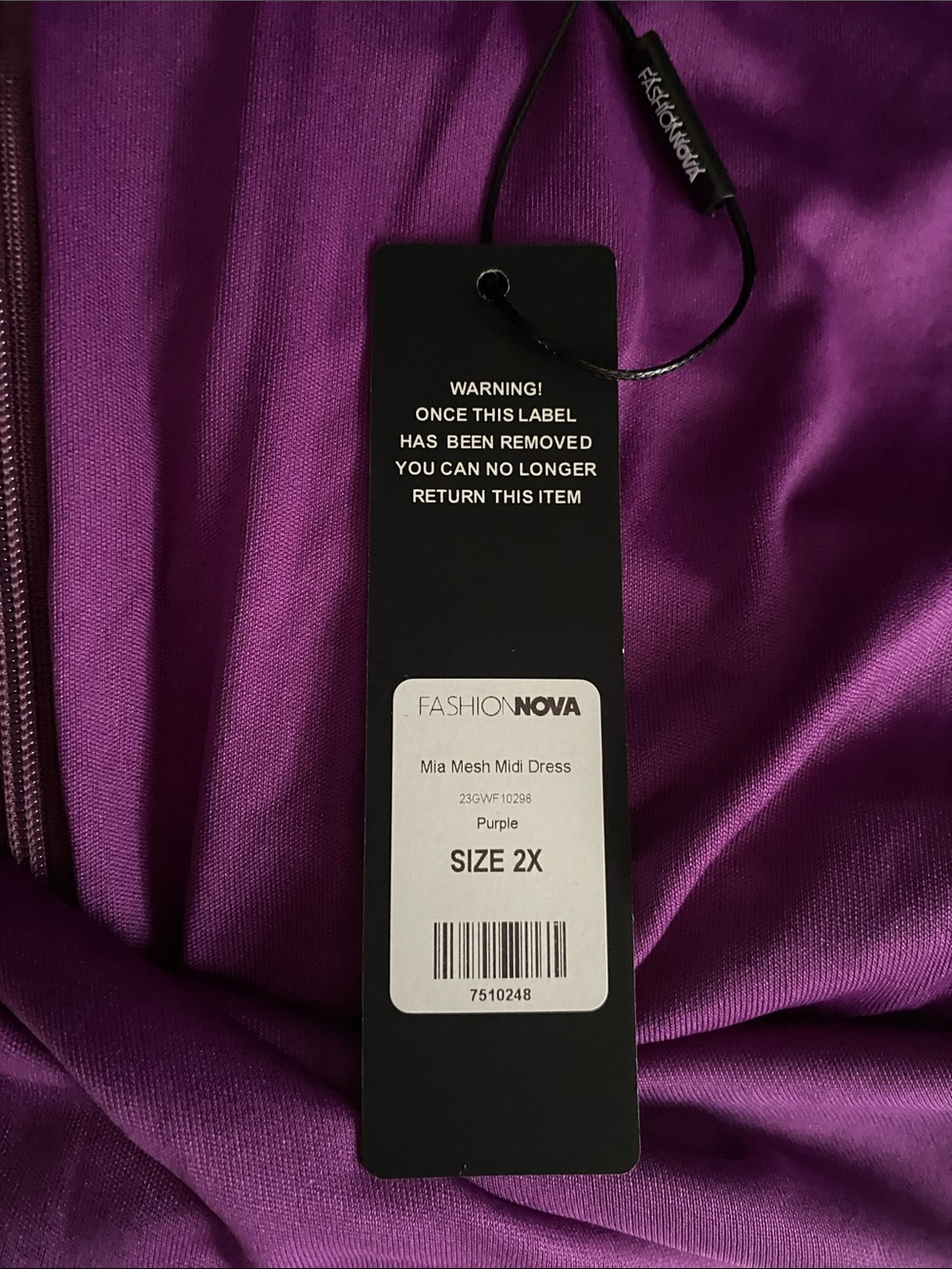 Fashion Nova Purple One-Shoulder Floral Ruched Midi Dress - Picture 6 of 6
